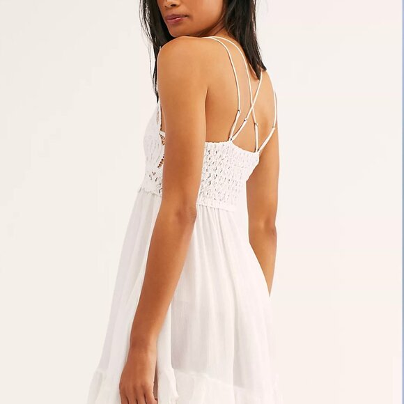 Free People Adella Slip Dress White Medium NWT - Picture 2 of 3